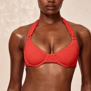 Monday swim chili pepper crinkle bikini set L